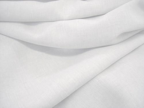 100 % White pure linen fabric 57